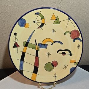 Vintage Ceramar Spain Hand Painted 70's Abstract Art Ceramic Plate.